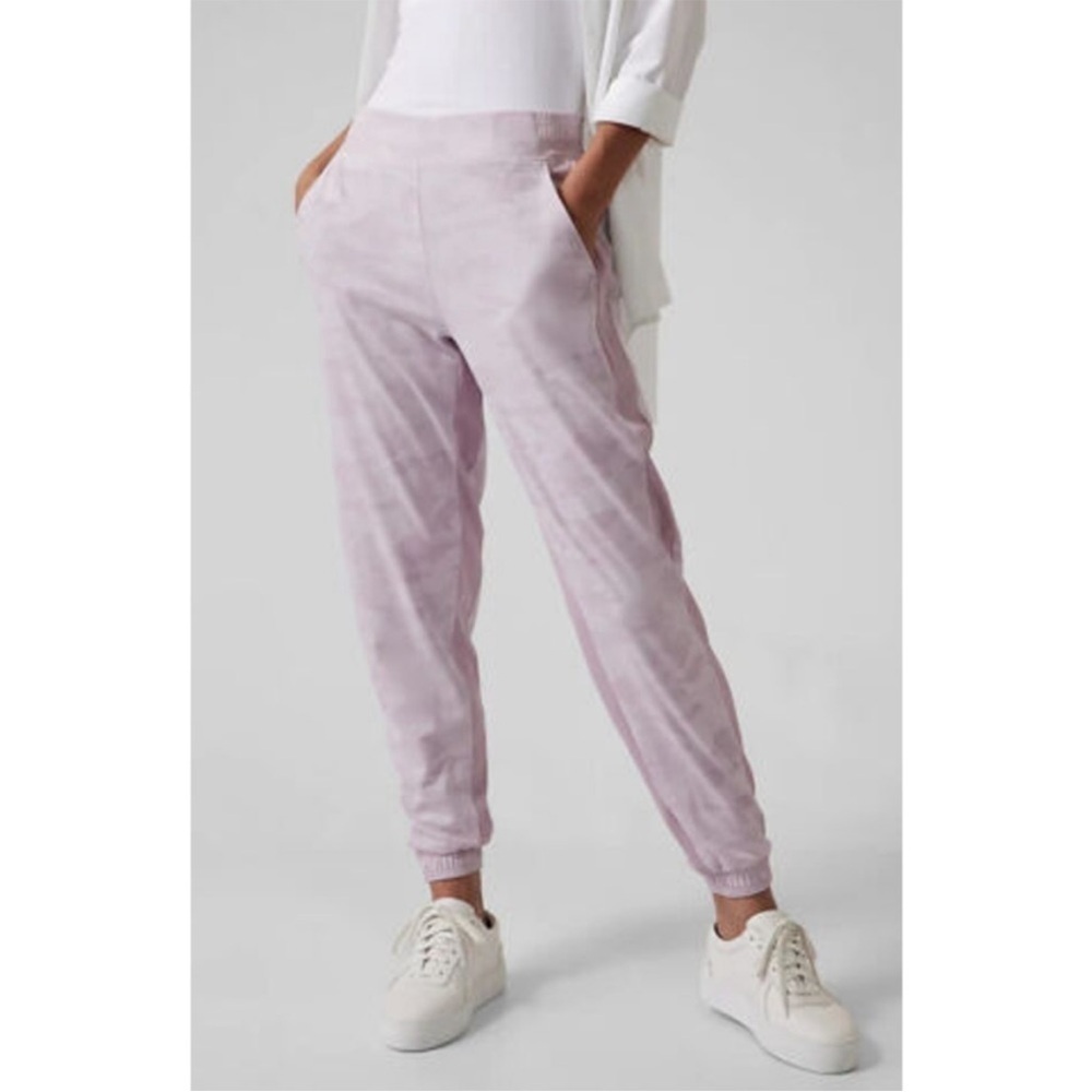 Athleta Brooklyn Ankle Pants Lined in Camo Lux Shasta Purple 14